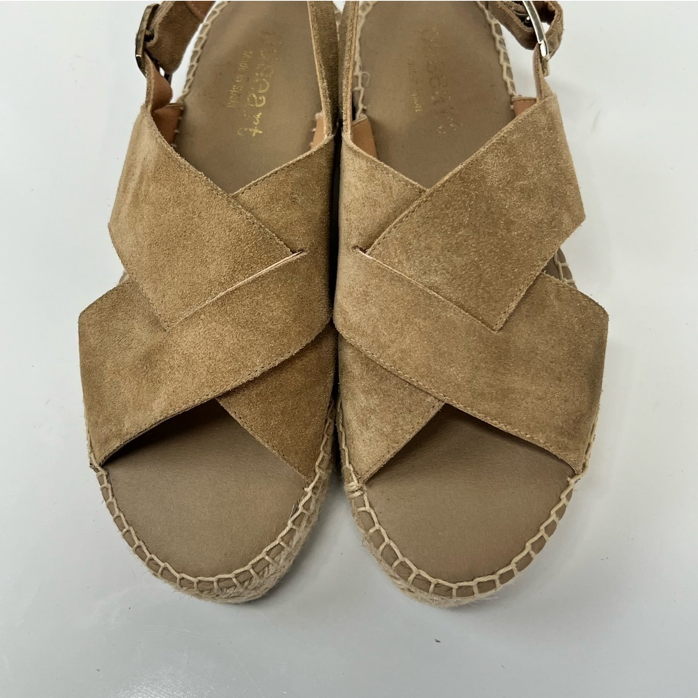 PASEART Taupe suede platform sling back espadrilles size - Picture 9 of 10